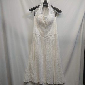 Unique Vintage white halter neck dress